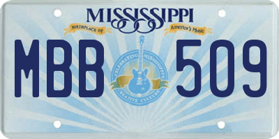 MS license plate MBB509