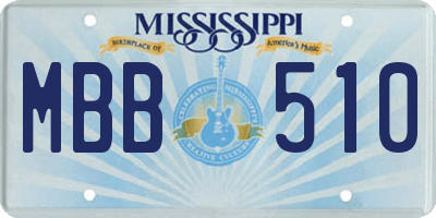 MS license plate MBB510