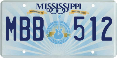MS license plate MBB512
