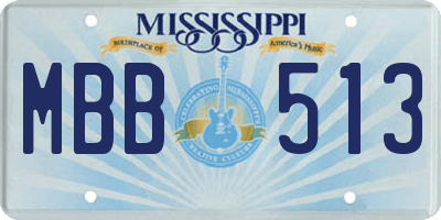 MS license plate MBB513
