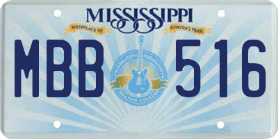 MS license plate MBB516