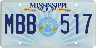 MS license plate MBB517