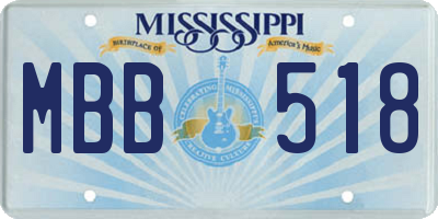 MS license plate MBB518