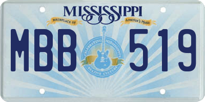 MS license plate MBB519