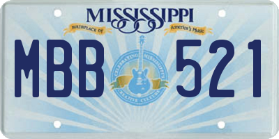 MS license plate MBB521