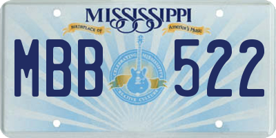 MS license plate MBB522