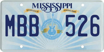MS license plate MBB526