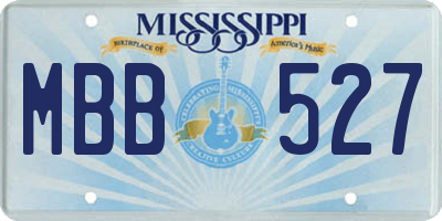 MS license plate MBB527