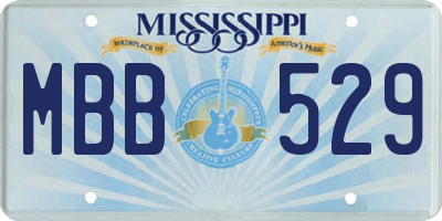 MS license plate MBB529