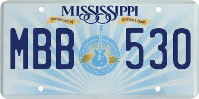 MS license plate MBB530