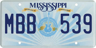 MS license plate MBB539