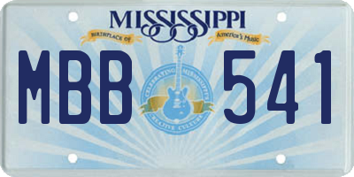 MS license plate MBB541
