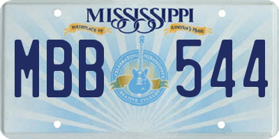 MS license plate MBB544