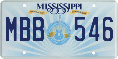 MS license plate MBB546