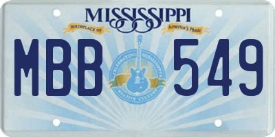 MS license plate MBB549
