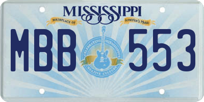 MS license plate MBB553