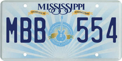 MS license plate MBB554