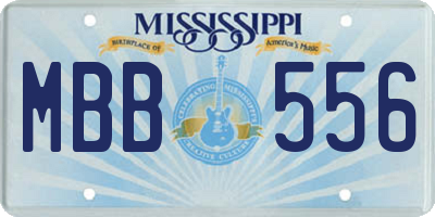 MS license plate MBB556