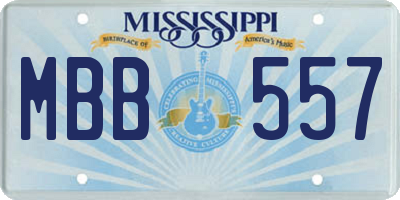 MS license plate MBB557