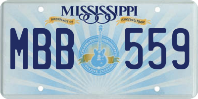MS license plate MBB559