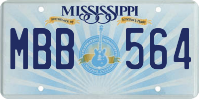 MS license plate MBB564