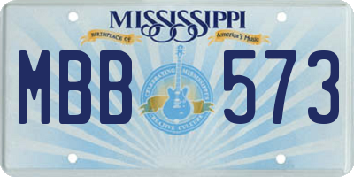 MS license plate MBB573