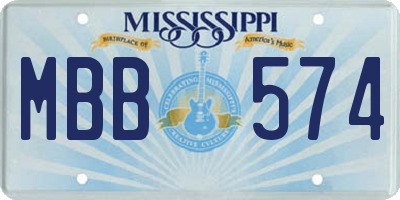 MS license plate MBB574