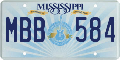 MS license plate MBB584