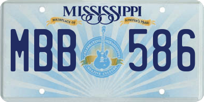 MS license plate MBB586