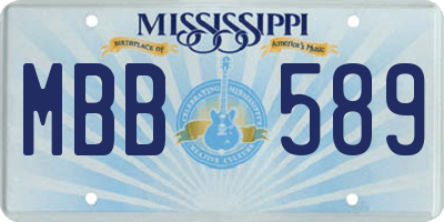 MS license plate MBB589