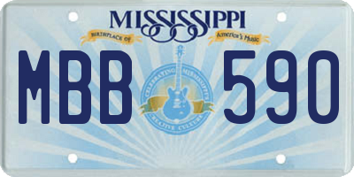 MS license plate MBB590