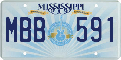 MS license plate MBB591