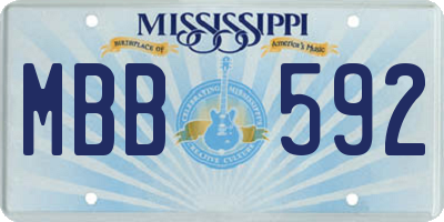 MS license plate MBB592