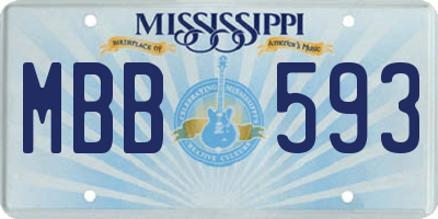MS license plate MBB593