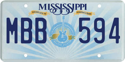 MS license plate MBB594