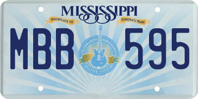 MS license plate MBB595