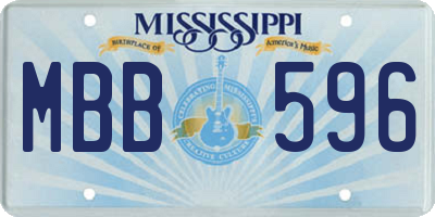 MS license plate MBB596