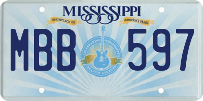 MS license plate MBB597