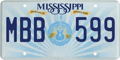 MS license plate MBB599