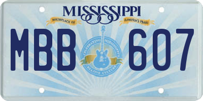 MS license plate MBB607