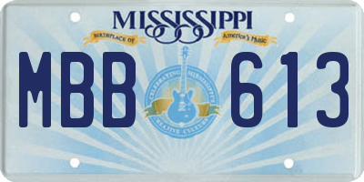 MS license plate MBB613