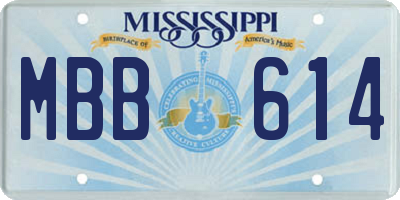 MS license plate MBB614