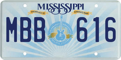 MS license plate MBB616