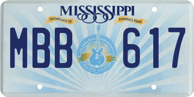 MS license plate MBB617