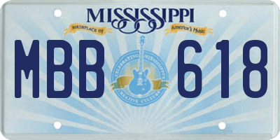 MS license plate MBB618
