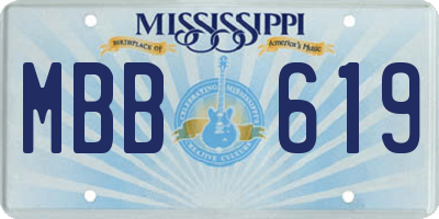 MS license plate MBB619