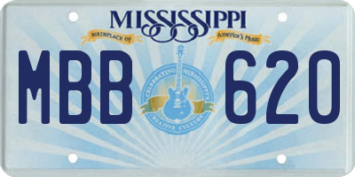 MS license plate MBB620