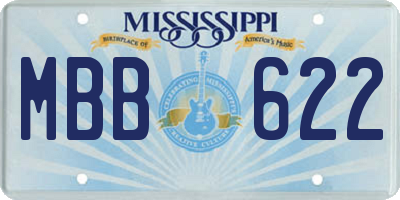 MS license plate MBB622