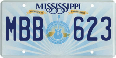 MS license plate MBB623