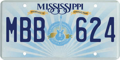 MS license plate MBB624